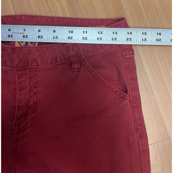 Tory Burch Alexa Cropped Super Skinny Jeans Red Designer Stretch Size 26 - Picture 9 of 13